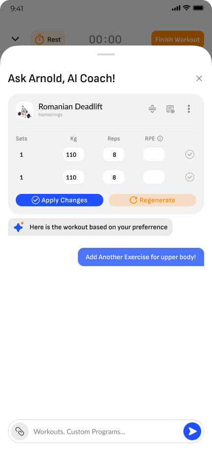 AI training coach in the app
